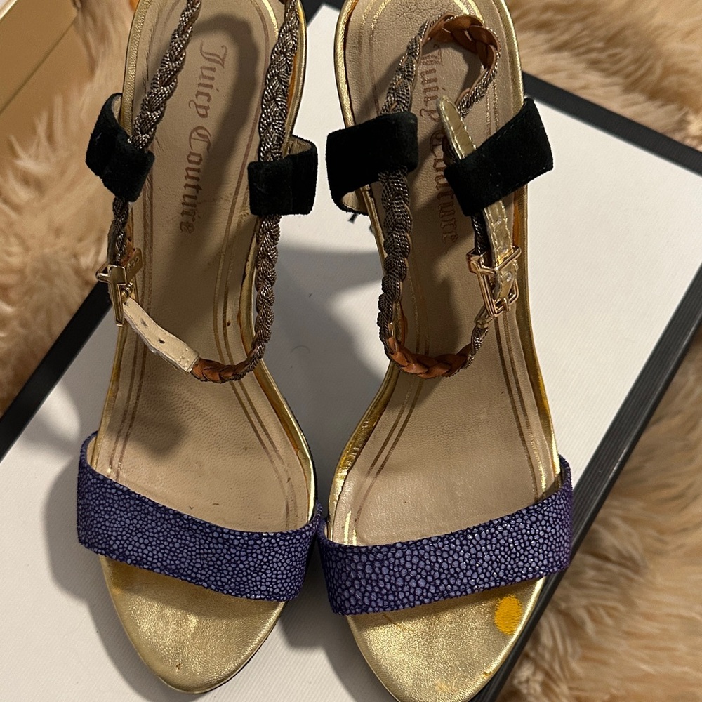 Juicy Couture Purple and Gold Heels